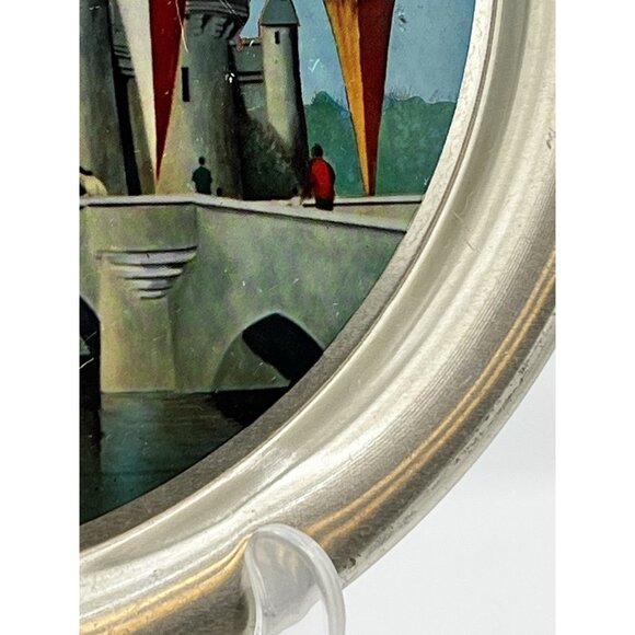 Vintage 1950s Disneyland Tin Tray Sleeping Beauty Castle Metal Disney - Picture 7 of 16